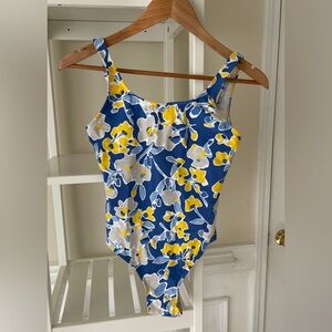 J. McLaughlin Floral One Piece in Blue and Yellow
